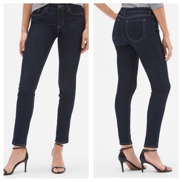 Gap Denim Stretch Skinny Jeans Dark 4R - Picture 1 of 6